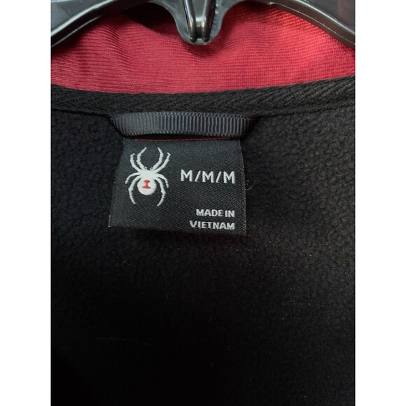 Spyder Men’s Size M Lightweight Full Zip Fleece Insulated Jacket Color Red/Black - Picture 5 of 13